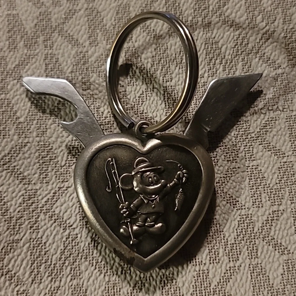 Vintage Disney Mickey Mouse Heart Multi-Tool Keychain